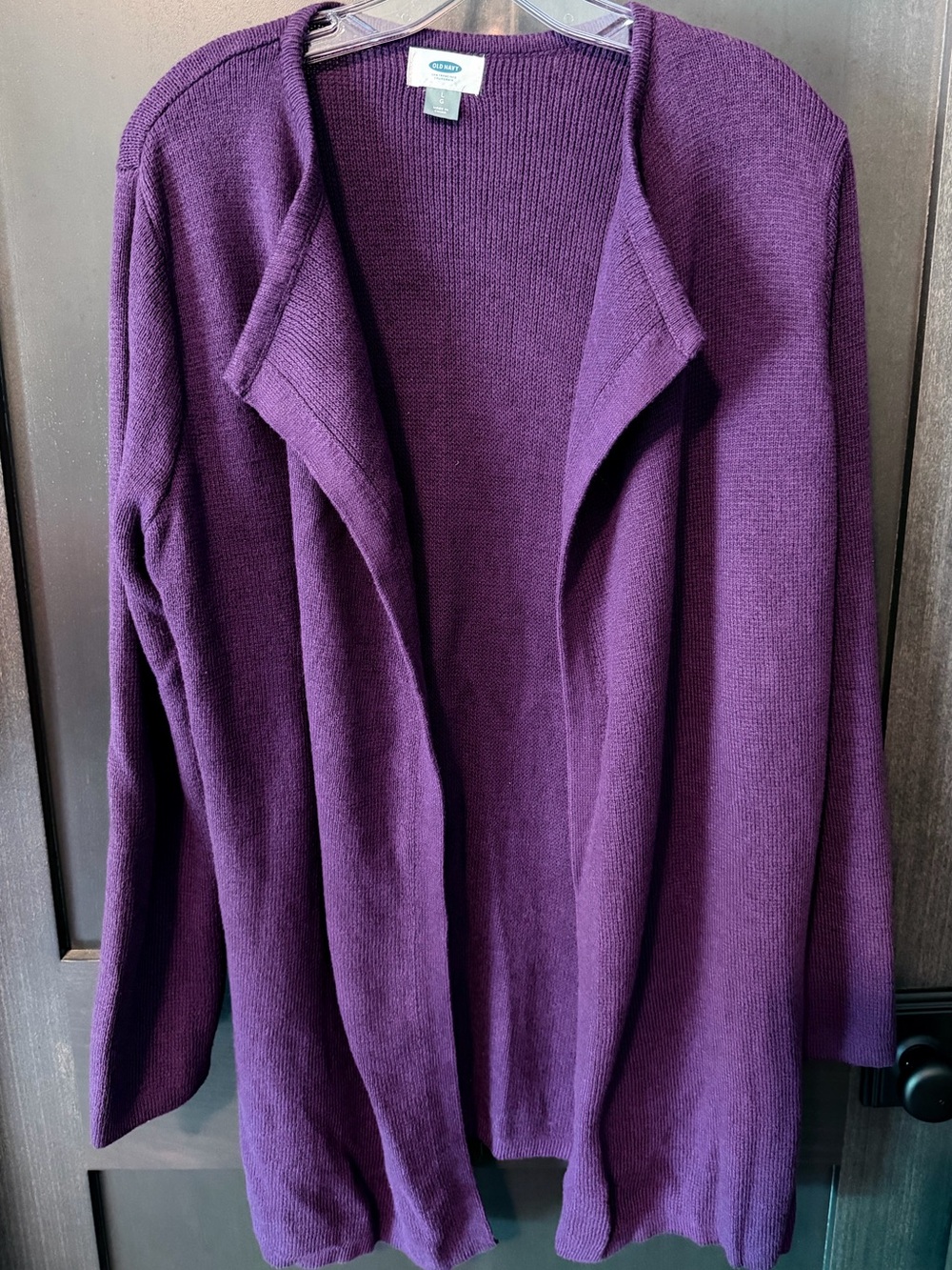 croft & barrow Deep Dark Purple Open-Front Cardigan